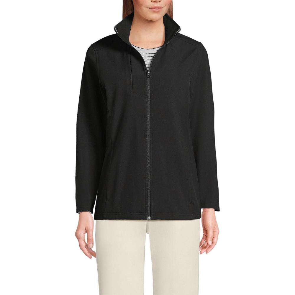 imageLands End Womens Soft Shell Fleece JacketBlack