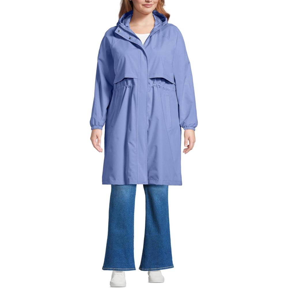 imageLands End Womens Squall Packable Long RaincoatLight Periwinkle
