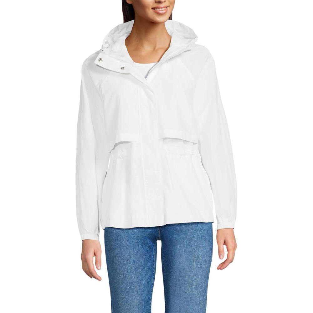 imageLands End Womens Squall Packable Rain JacketWhite