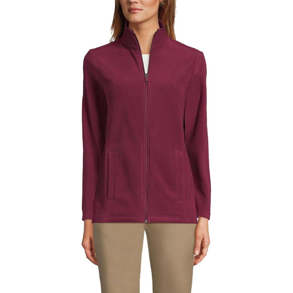 imageLands End Womens Thermacheck 100 Fleece JacketBurgundy