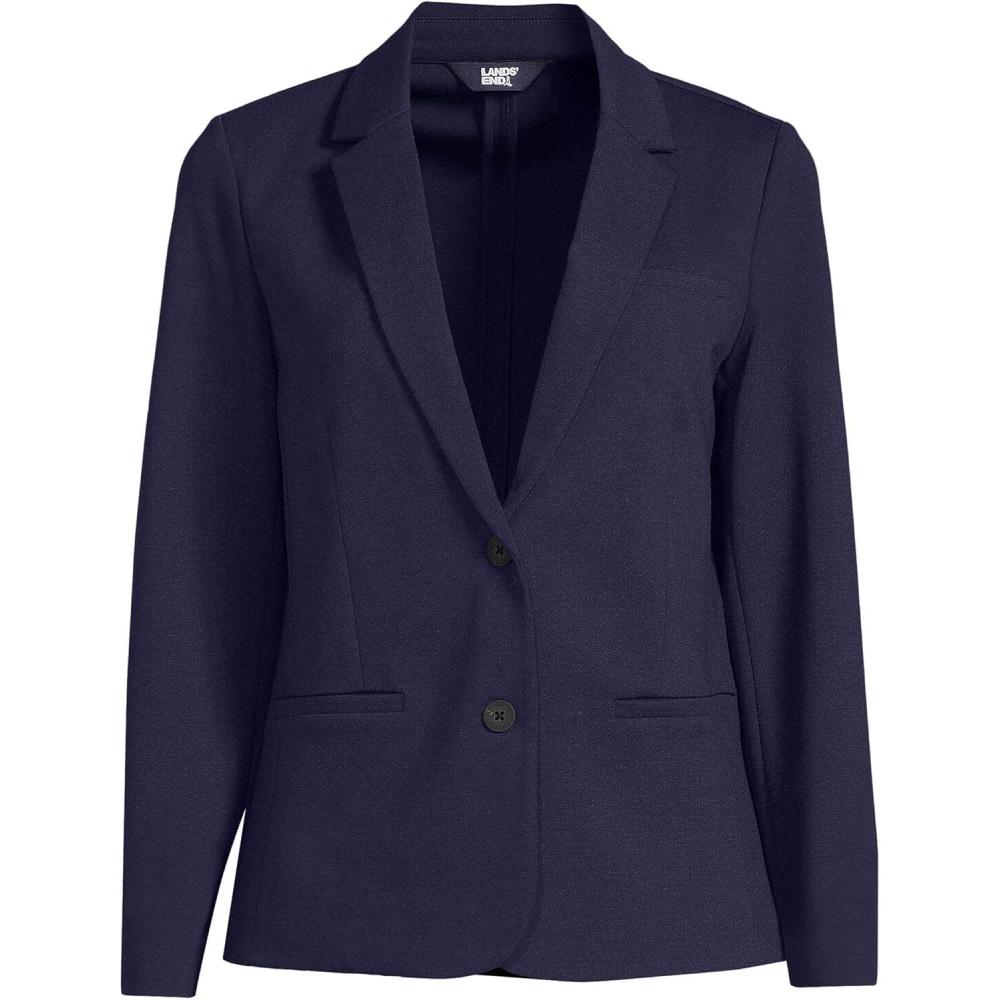 imageLands End Womens Two Button Ponte BlazerTrue Navy