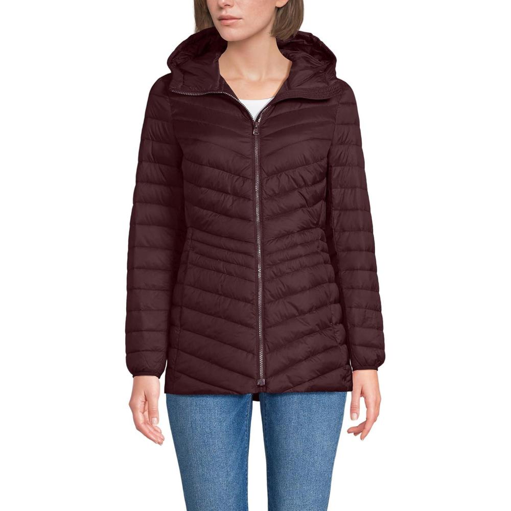 imageLands End Womens Ultralight Packable Down JacketLush Burgundy