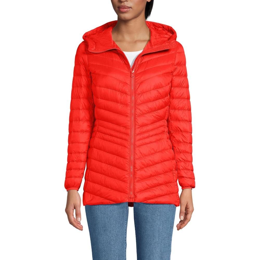 imageLands End Womens Ultralight Packable Down JacketSunset Poppy