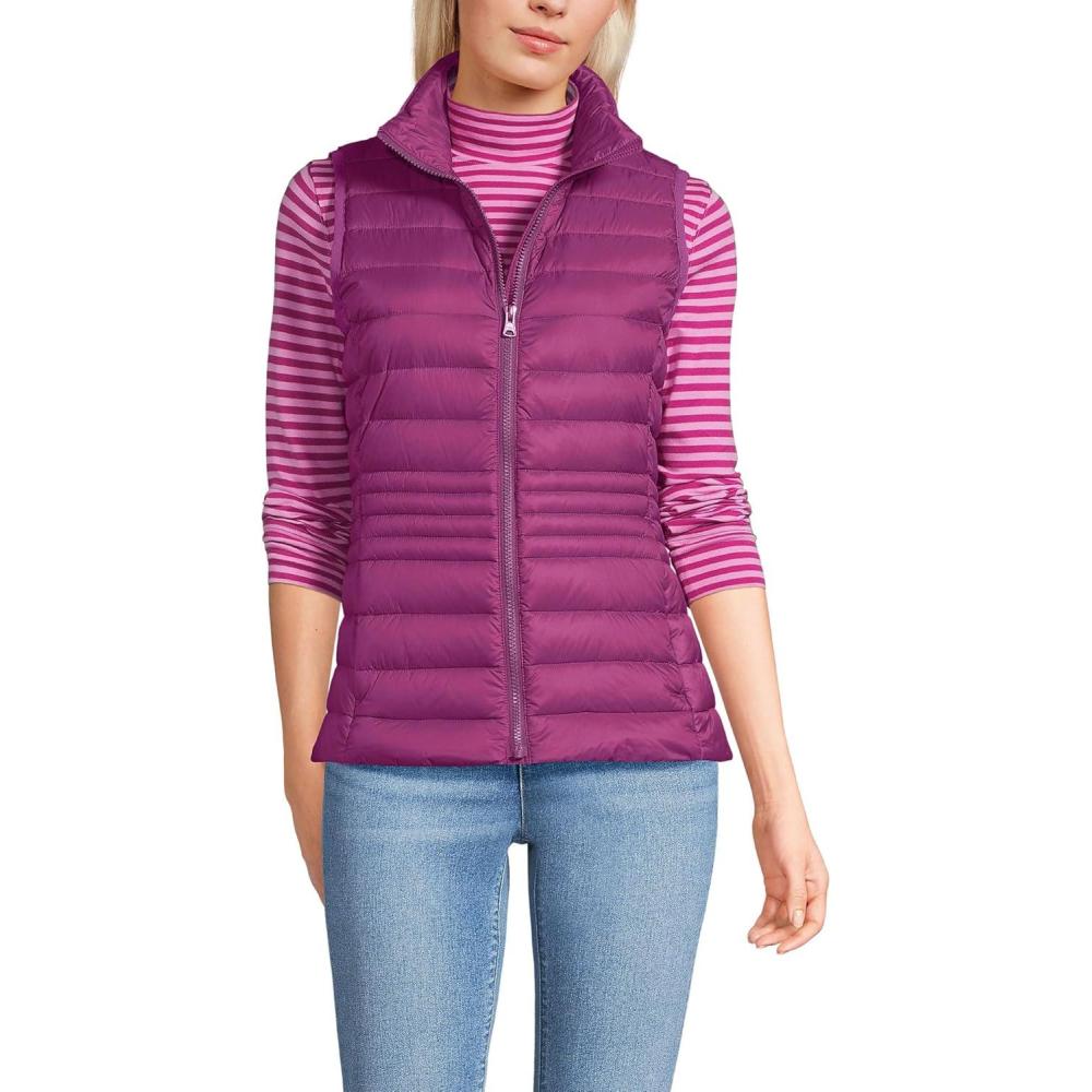 imageLands End Womens Wanderweight Packable Ultralight Down VestLight Raspberry Sorbet