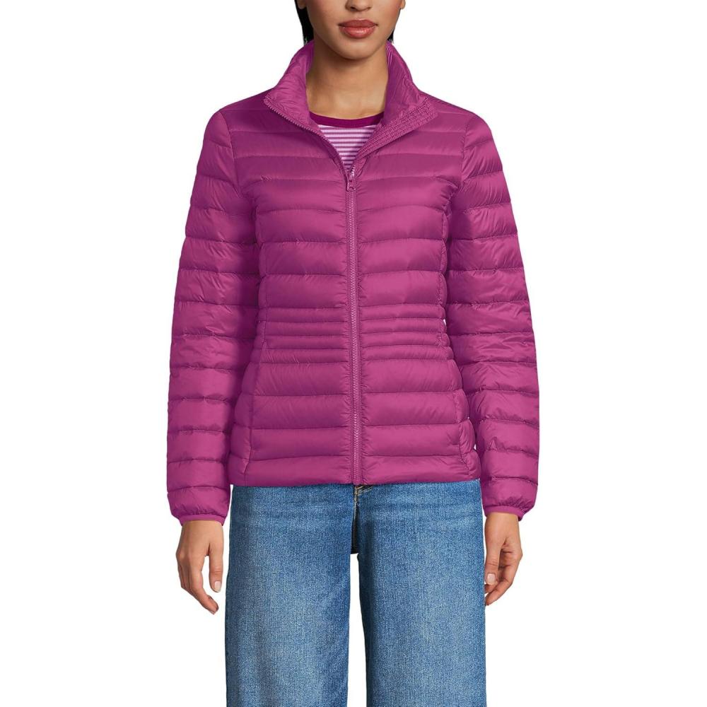 imageLands End Womens Wanderweight Ultralight Packable Down JacketLight Raspberry Sorbet