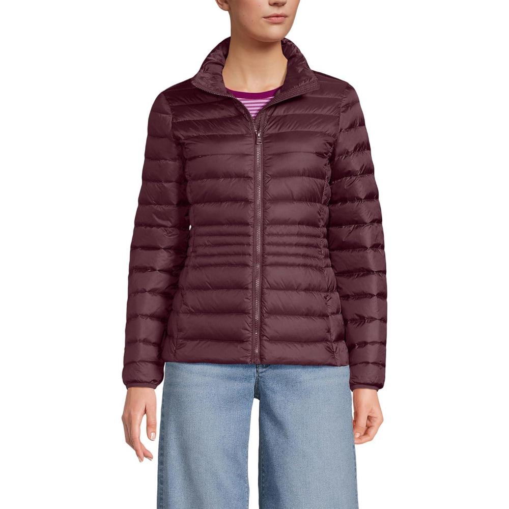 imageLands End Womens Wanderweight Ultralight Packable Down JacketLush Burgundy Shine