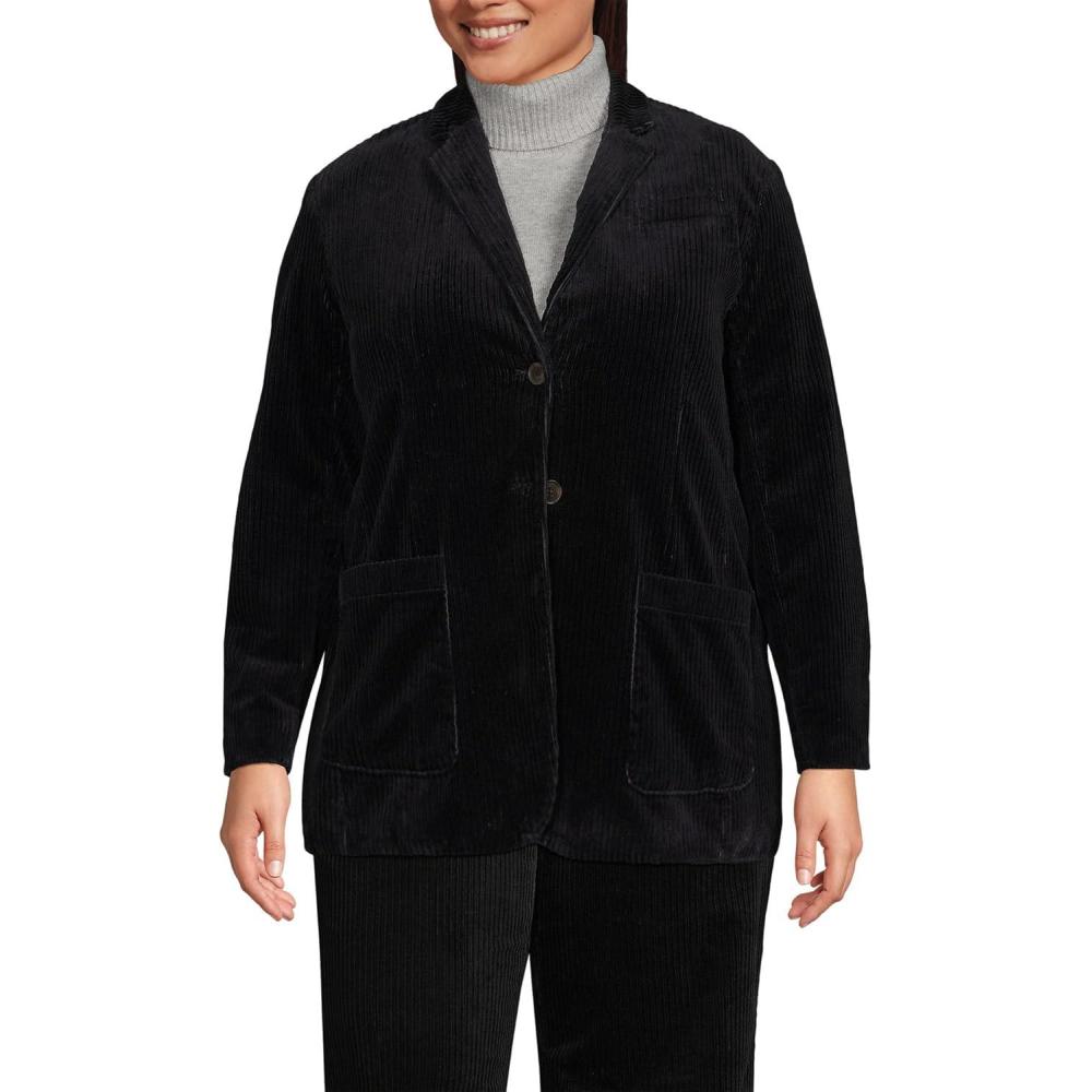 imageLands End Womens Wide Wale Corduroy BlazerBlack