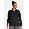 Lands’ End Anyweather Fleece Quarter Zip Pullover(Black)