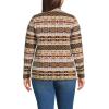Lands’ End Anyweather Fleece Quarter Zip Pullover(Lilac/Camel Fairisle)