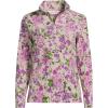 Lands’ End Anyweather Fleece Quarter Zip Pullover(Soft Mineral Blush Floral)