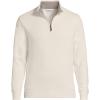 Lands’ End Bedford Rib Quarter Zip Pullover Sweater(Ivory Latte)