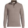Lands’ End Bedford Rib Quarter Zip Pullover Sweater(Light Bark Heather)