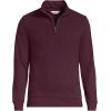 Lands’ End Bedford Rib Quarter Zip Pullover Sweater(Lush Burgundy Heather)