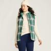 Lands’ End FeatherFree Insulated Vest(Light Emerald Plaid)