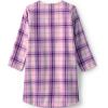 Lands’ End Girls Flannel Nightgown(Pink/Purple Multi Plaid)