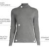 Lands’ End Lightweight Jersey Long Sleeve Turtleneck(Charcoal Heather)