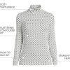 Lands’ End Lightweight Jersey Long Sleeve Turtleneck(Ivory Encircle Geo)
