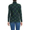 Lands’ End Lightweight Jersey Long Sleeve Turtleneck(Light Emerald Blackwatch Plaid)