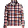 Lands’ End Men’s Anyweather Fleece Quarter Zip Pullover(Navy/Bourbon Plaid)