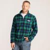Lands’ End Men’s Anyweather Fleece Quarter Zip Pullover(Navy/Green Blackwatch)
