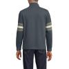 Lands’ End Men’s Bedford Rib Casual Quarter Zip Sweater(Steel Gray Placed Stripe)
