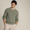 Lands’ End Men’s Drifter Cotton Crewneck Sweater(River Stone Green)