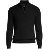 Lands’ End Men’s Fine Gauge Cashmere Quarter Zip(Black)