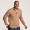 Lands’ End Men’s Fine Gauge Cashmere Quarter Zip(Classic Camel)