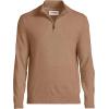 Lands’ End Men’s Fine Gauge Cashmere Quarter Zip(Classic Camel)