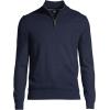 Lands’ End Men’s Fine Gauge Cashmere Quarter Zip(Radiant Navy)