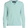 Lands’ End Men’s Fine Gauge Cashmere V-Neck Sweater(Aqua Breeze)