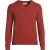 Lands’ End Men’s Fine Gauge Cashmere V-Neck Sweater(Bourbon Donegal)