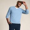 Lands’ End Men’s Fine Gauge Cashmere V-Neck Sweater(Cloudy Blue Heather Donegal)