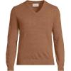 Lands’ End Men’s Fine Gauge Cashmere V-Neck Sweater(Fresh Nutmeg Heather)
