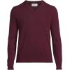Lands’ End Men’s Fine Gauge Cashmere V-Neck Sweater(Lush Burgundy)