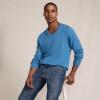 Lands’ End Men’s Fine Gauge Cotton V Neck Sweater(Blue Hyacinth)