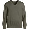 Lands’ End Men’s Fine Gauge Cotton V Neck Sweater(Forest Moss)