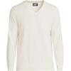 Lands’ End Men’s Fine Gauge Cotton V Neck Sweater(Ivory)