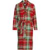 Lands’ End Men’s Flannel Sleepwear Robe(Compass Red/Emerald Plaid)