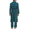 Lands’ End Men’s Flannel Sleepwear Robe(Green/Navy/Heritage Red Plaid)