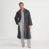 Lands’ End Men’s Full-Length Turkish Cotton Terry Bathrobe – 55″ Length | Plush, Absorbent, 2 Pockets, Spa Comfort(Charcoal)