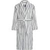 Lands’ End Men’s Full-Length Turkish Cotton Terry Bathrobe – 55″ Length | Plush, Absorbent, 2 Pockets, Spa Comfort(Egret White Double Stripes)