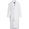 Lands’ End Men’s Full-Length Turkish Cotton Terry Bathrobe – 55″ Length | Plush, Absorbent, 2 Pockets, Spa Comfort(White)