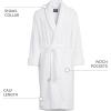 Lands’ End Men’s Full-Length Turkish Cotton Terry Bathrobe – 55″ Length | Plush, Absorbent, 2 Pockets, Spa Comfort(White)