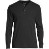 Lands’ End Men’s Knit Rib Henley(Black)