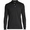 Lands’ End Men’s Long Sleeve American-Grown Supima Cotton Polo Shirt with Pocket(Black)