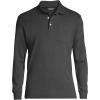 Lands’ End Men’s Long Sleeve American-Grown Supima Cotton Polo Shirt with Pocket(Dark Charcoal Heather)