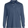 Lands’ End Men’s Long Sleeve American-Grown Supima Cotton Polo Shirt with Pocket(Nightfall Blue)