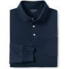 Lands’ End Men’s Long Sleeve American-Grown Supima Cotton Polo Shirt with Pocket(Radiant Navy)