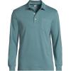 Lands’ End Men’s Long Sleeve American-Grown Supima Cotton Polo Shirt with Pocket(Tourmaline)